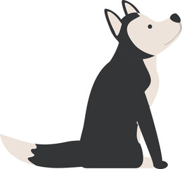 Stay husky icon cartoon vector. Siberian dog. Happy animal