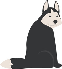 Sad husky icon cartoon vector. Cute wolf. Happy animal