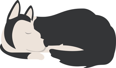 Sleeping husky icon cartoon vector. Siberian dog. Puppy animal