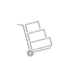 Wheelbarrow white sketch vector icon2. Design, Presentation, Website or Apps Elements