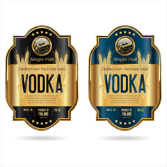 Labels for vodka with wheat vector stock illustration