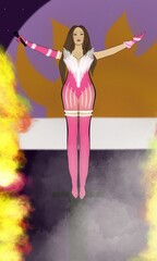 girl with fire