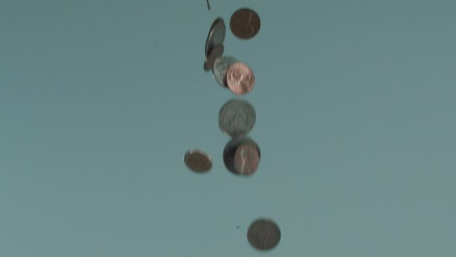 Currency, money falling down
