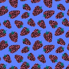 Cartoon summer fruit seamless strawberry pattern for wrapping paper and kids clothes print and fabrics