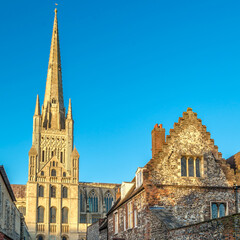 View of the Norwich cathedral, UK