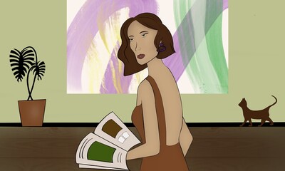 woman with a newspapers
