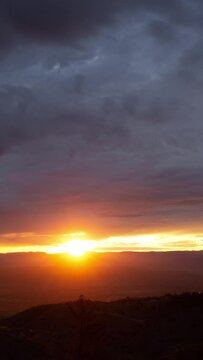 Vertical Video Glorious Sunrise Timelapse Zoom In