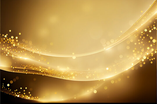 Beautiful and elegant Luxury abstract soft gold background with glitter and star light effect decoration