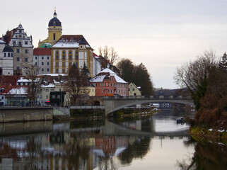 Bavarian riverside architectural landscape, Germany