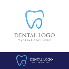 Abstract dental logo template design. Dental health, dental care and dental clinic. Logo for health, dentist and clinic.