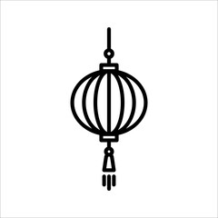 Chinese new year lantern icon. illustration of chinese new year lantern vector icon on white backgroud