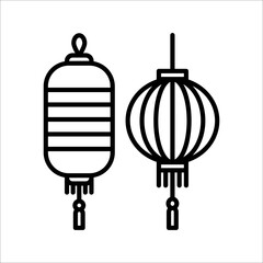 Chinese new year lantern icon. illustration of chinese new year lantern vector icon on white backgroud