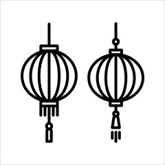 Fototapeta na wymiar Chinese new year lantern icon. illustration of chinese new year lantern vector icon on white backgroud