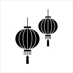 Chinese new year lantern icon. illustration of chinese new year lantern vector icon on white backgroud