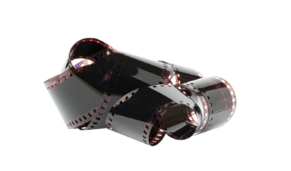 Old photographic film isolated on a transparent background