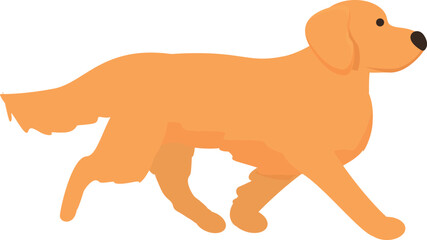 Walking golden retriever icon cartoon vector. Pet canine.