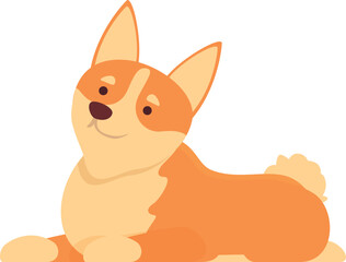 Resting corgi icon cartoon vector. Cute dog. Funny pet