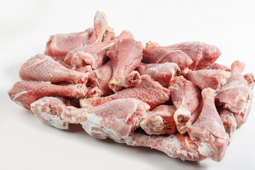 frozen turkey meat isolated on white background