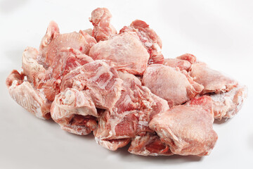 frozen turkey meat isolated on white background