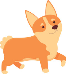 Walking canine icon cartoon vector. Royal animal. Crown animal