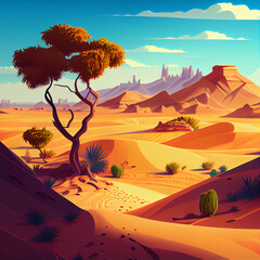 landscape in desert Generative AI