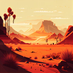 landscape in desert Generative AI