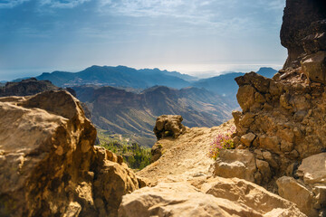 beautiful landscape of the volcanic island of gran canaria - 564074787