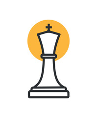 Chess bishop color icon. Graphic element for website. Minimalistic creativity and art. Symbol of planning and strategy. business process metaphor. Cartoon flat vector illustration