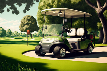 Golf Car, Golf Cart, Golf, Generative AI