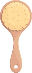 Scrub brush icon cartoon vector. Wood massage. Spa tool