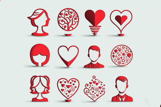 ilustra&ccedil;&atilde;o icones casal apaixonado dia dos namorados 