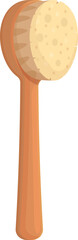 Bath care brush icon cartoon vector. Wooden body. Dry tool