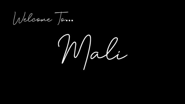 Welcome to mali word in black background. Animated welcome in overshot animation. This animation is suitable for greeting footage