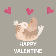 Flat illustration of Cute Animals Valentine suitable for kid design