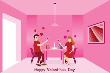 romantic dinner background on valentines day celebration