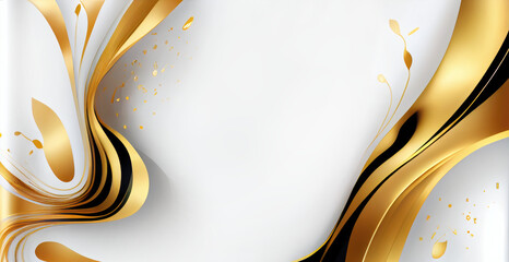 Luxurious White and Gold Background Web Banner, Fancy, Wedding Invitation, Expensive Restaurant Menu, Expensive Chic, lavish Design. 