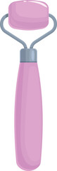 Rose facial roller icon cartoon vector. Face skin. Spa health