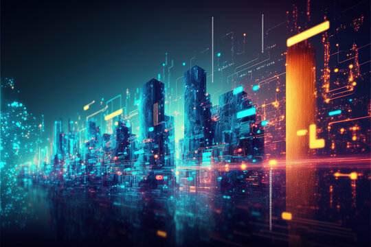Background for Technology, AI, Cybersecurity, IoT, Internet, Connectivity, Innovations, Digitalization, Brainpower, etc. Generative, AI © Siqarus