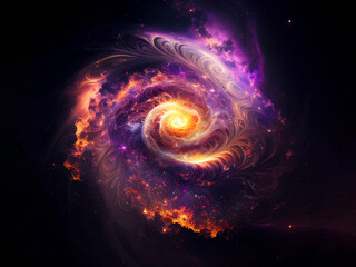 spiral galaxy with space background. Generative ai