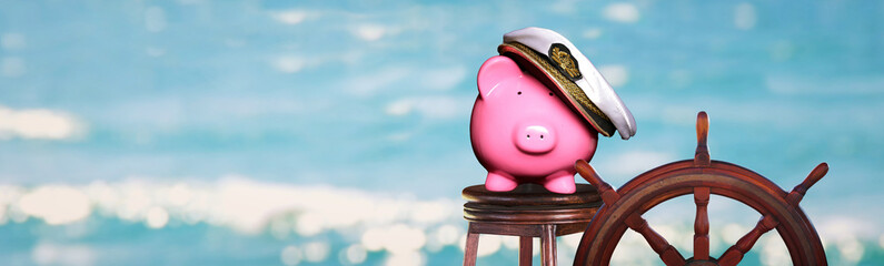 Piggy Bank Captain of Ship