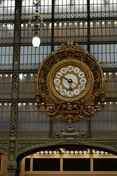 Paris, France - January the 20th, 2023: A view of the clock inside the Orsay museum.