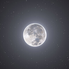 The Wolf moon with stars 