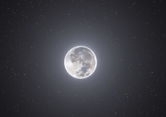 The Wolf moon with stars 