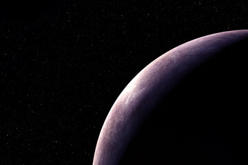 Icy exoplanet on a dark background. Elements of this image furnished by NASA