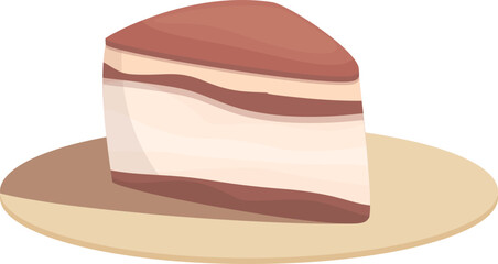 Cocoa tiramisu icon cartoon vector. Coffee cream. Food dessert