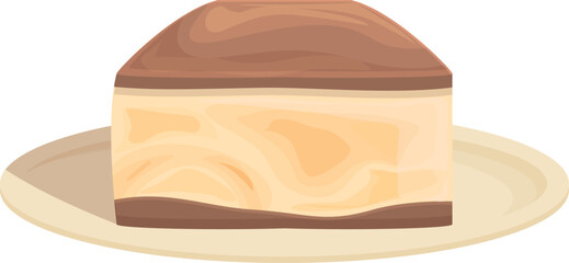 Sweet tiramisu icon cartoon vector. Cake food. Cocoa cookie