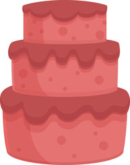 Cream wedding cake icon cartoon vector. Pie party. Bride flower