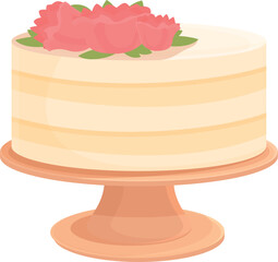 Bakery wedding cake icon cartoon vector. Cream party. Event food