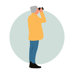 Flat vector design of photographer