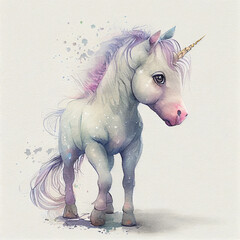 Obraz na płótnie Canvas Unicorn rainbow cute illustration - card and shirt design